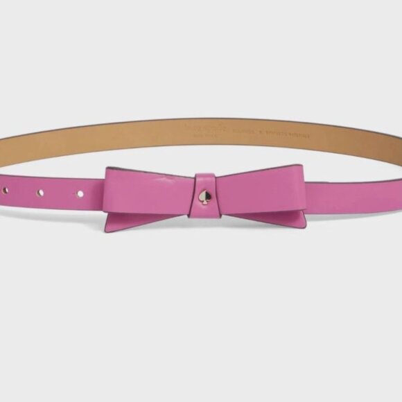 Kate Spade Patent Leather Shoestring Bow Belt Pink,Size L,41in Waist Belt-NEW main image 6
